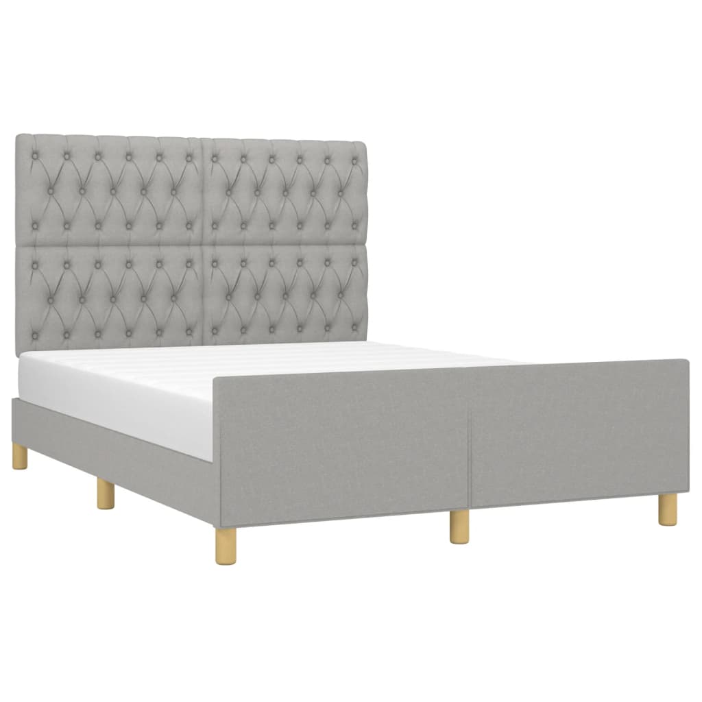 Giroletto senza Materasso Grigio Chiaro 140x200 cm Tessuto