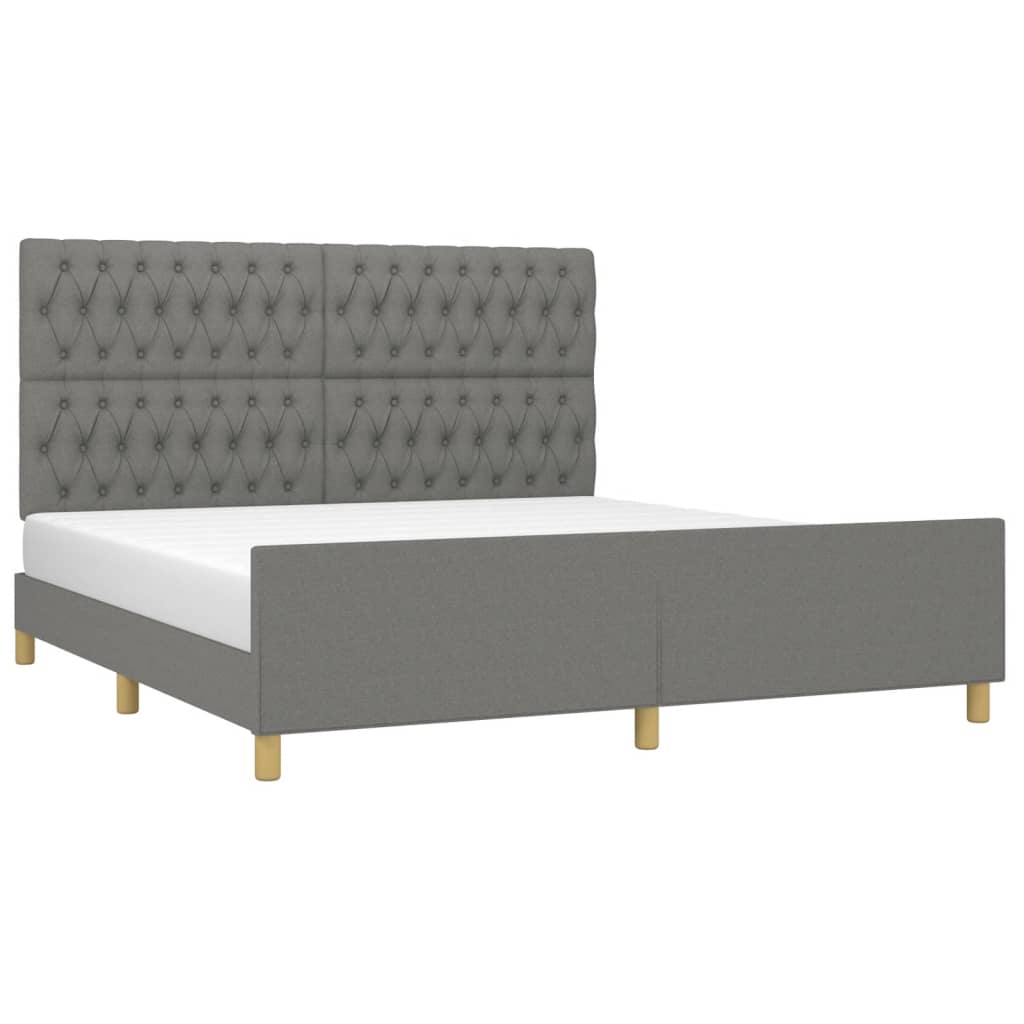 Giroletto senza Materasso Grigio Scuro 180x200 cm Tessuto