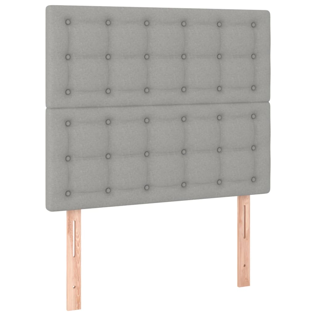 Giroletto con Testiera Grigio Chiaro 90x190 cm in Tessuto