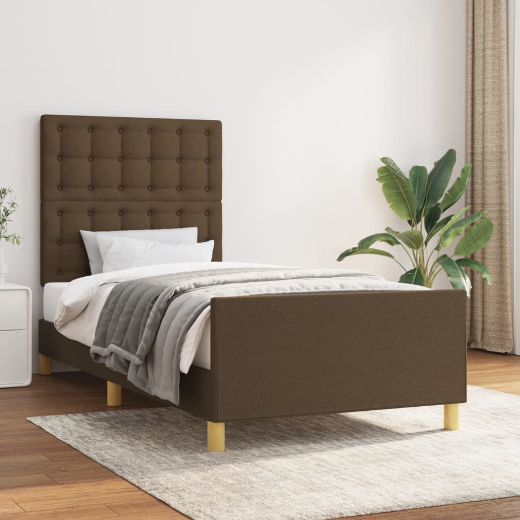 Giroletto senza Materasso Marrone Scuro 100x200 cm Tessuto