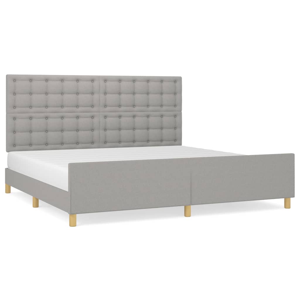 Giroletto senza Materasso Grigio Chiaro 200x200 cm Tessuto