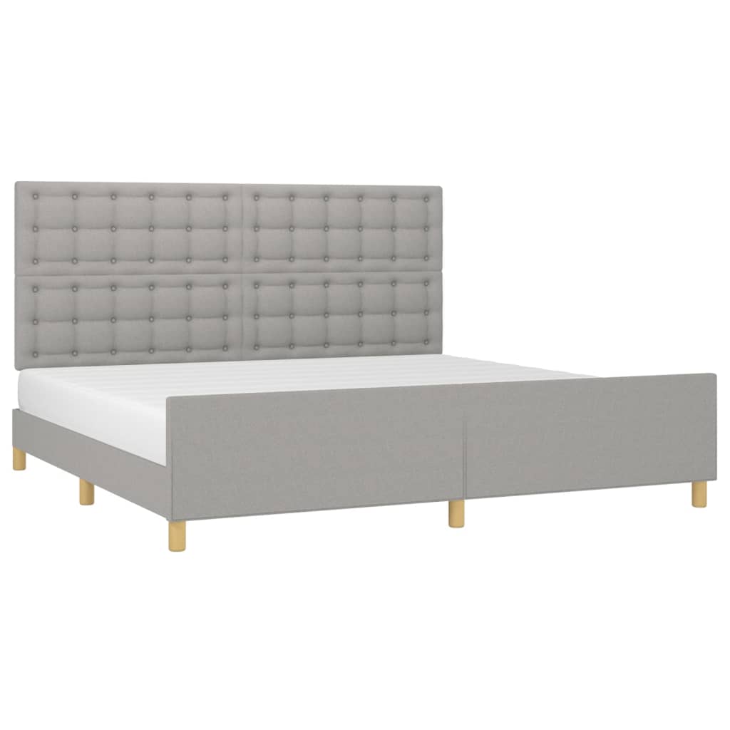 Giroletto senza Materasso Grigio Chiaro 200x200 cm Tessuto