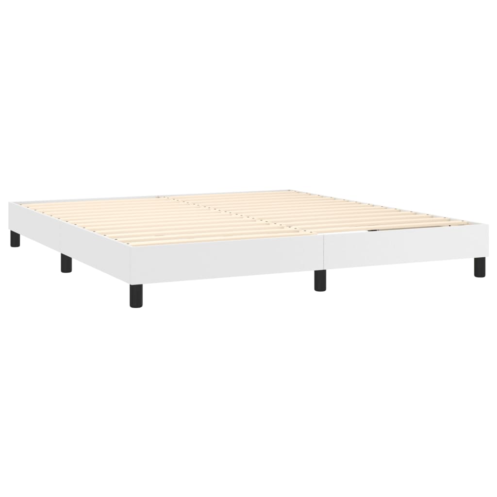 Giroletto a Molle con Materasso Bianco 160x200 cm in Similpelle | homemem39