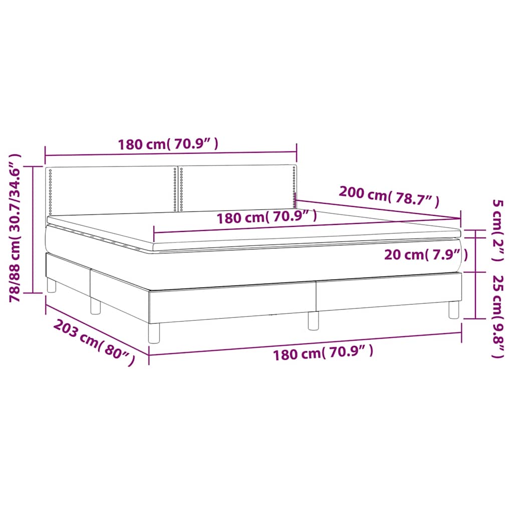 Giroletto a Molle con Materasso Verde Scuro 180x200 cm Velluto | homemem39