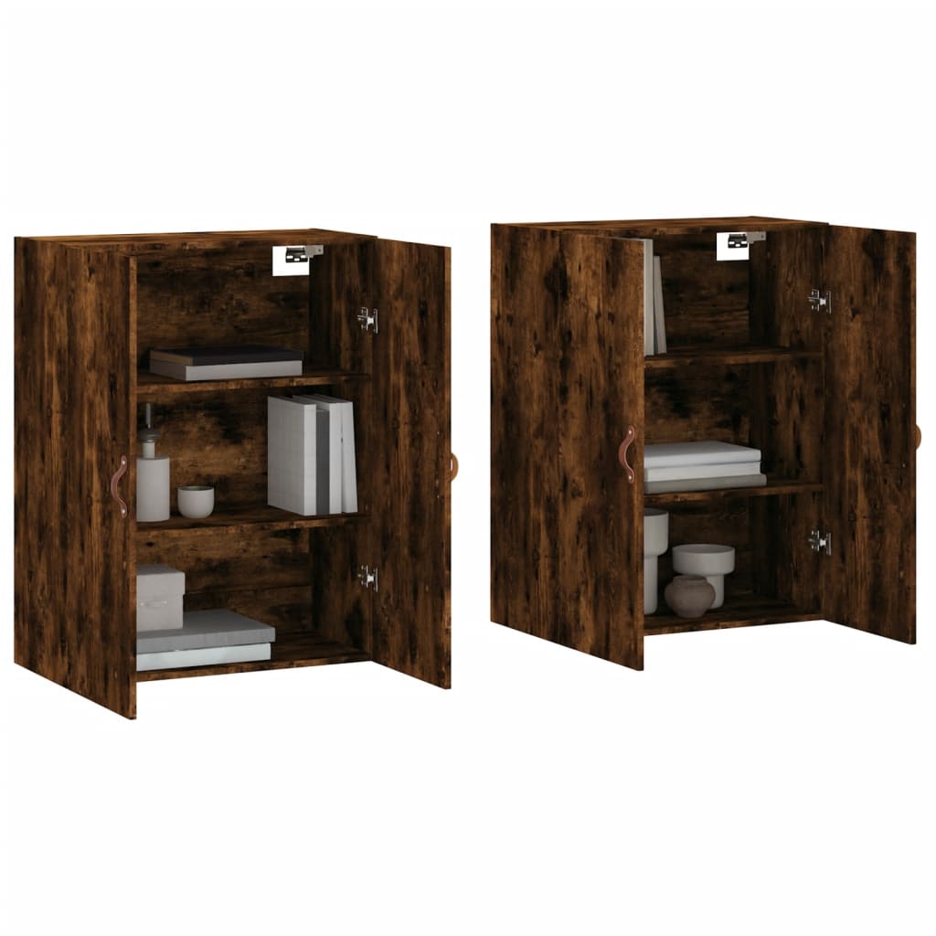Mobili a Parete 2 pz Rovere Fumo 69,5x34x90 cm