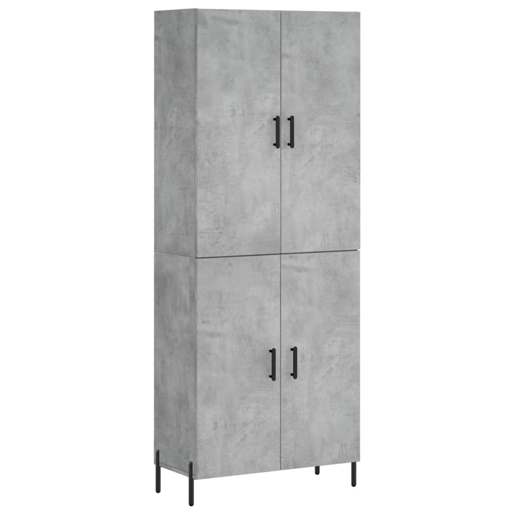 Credenza Grigio Cemento 69,5x34x180 cm in Legno Multistrato