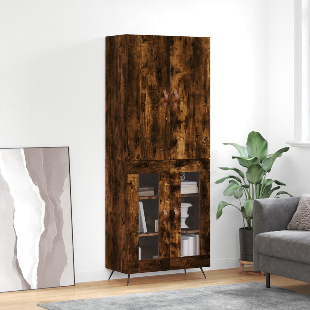 Credenza Rovere Fumo 69,5x34x180 cm in Legno Multistrato