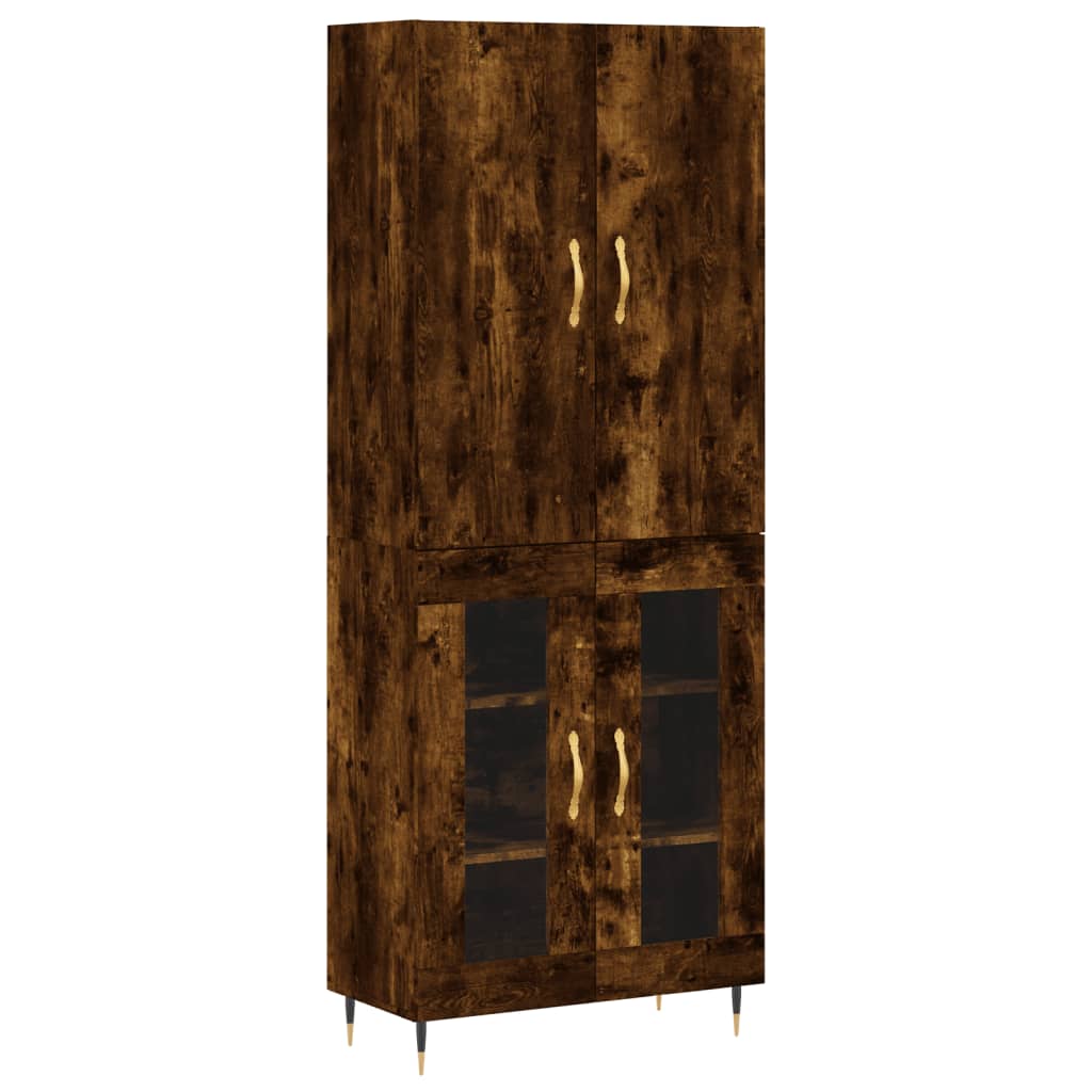 Credenza Rovere Fumo 69,5x34x180 cm in Legno Multistrato