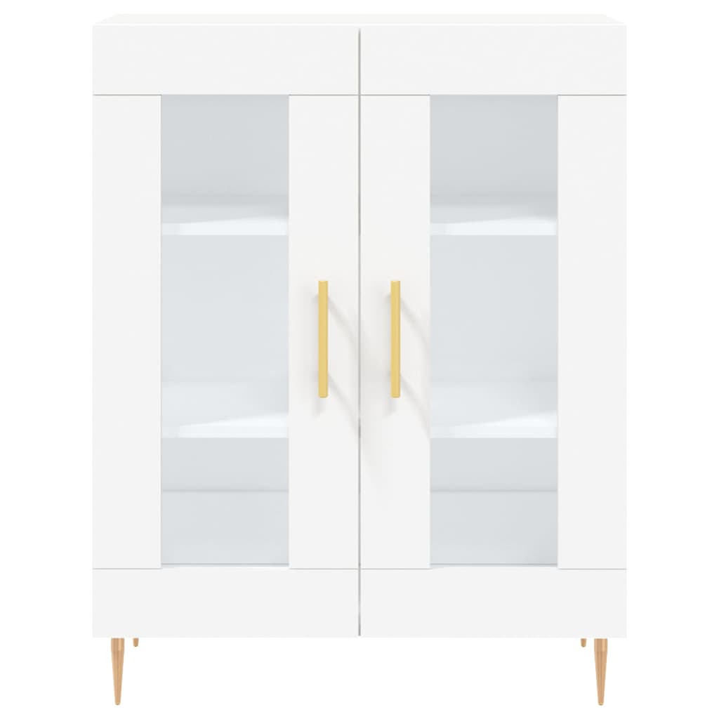 Credenza Bianca 69,5x34x180 cm in Legno Multistrato