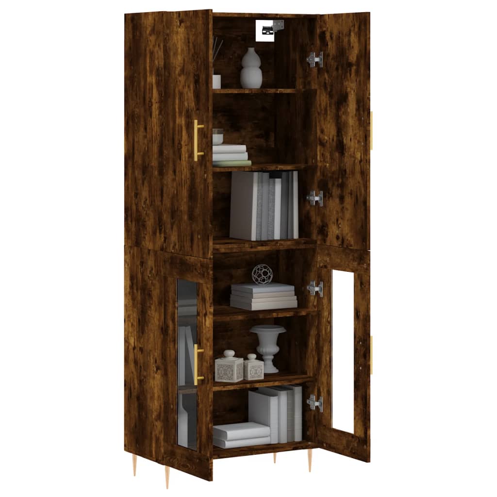 Credenza Rovere Fumo 69,5x34x180 cm in Legno Multistrato