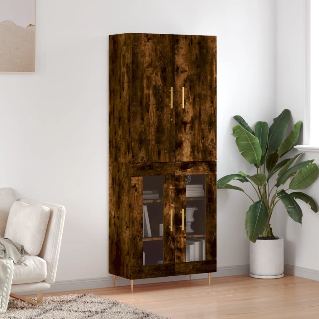 Credenza Rovere Fumo 69,5x34x180 cm in Legno Multistrato