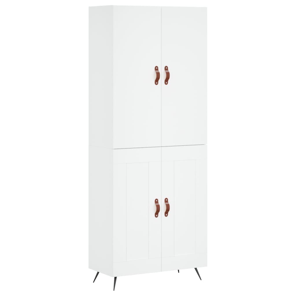 Credenza Bianca 69,5x34x180 cm in Legno Multistrato