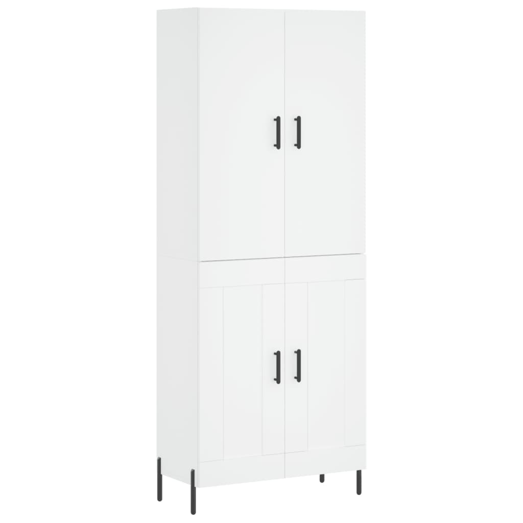 Credenza Bianca 69,5x34x180 cm in Legno Multistrato