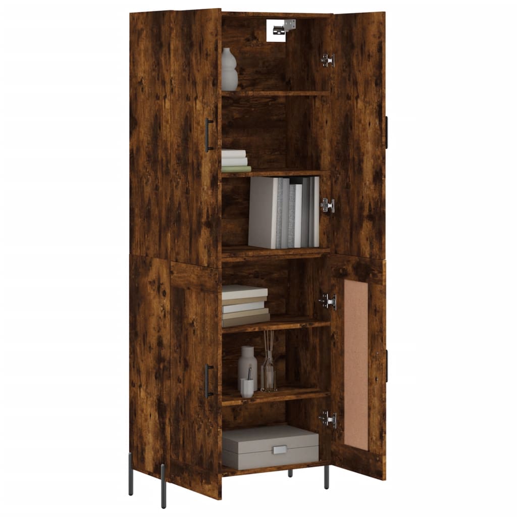 Credenza Rovere Fumo 69,5x34x180 cm in Legno Multistrato
