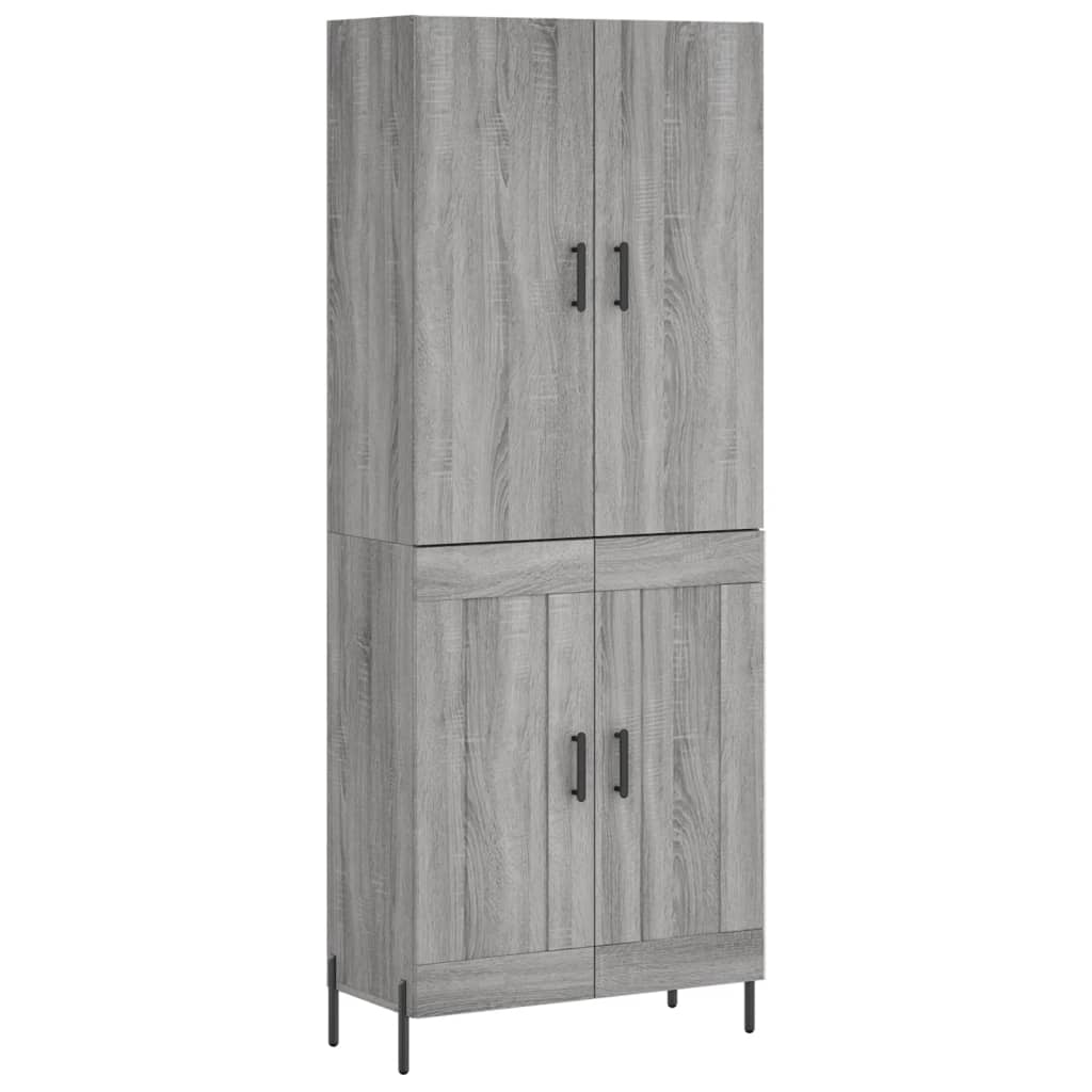 Credenza Grigio Sonoma 69,5x34x180 cm in Legno Multistrato