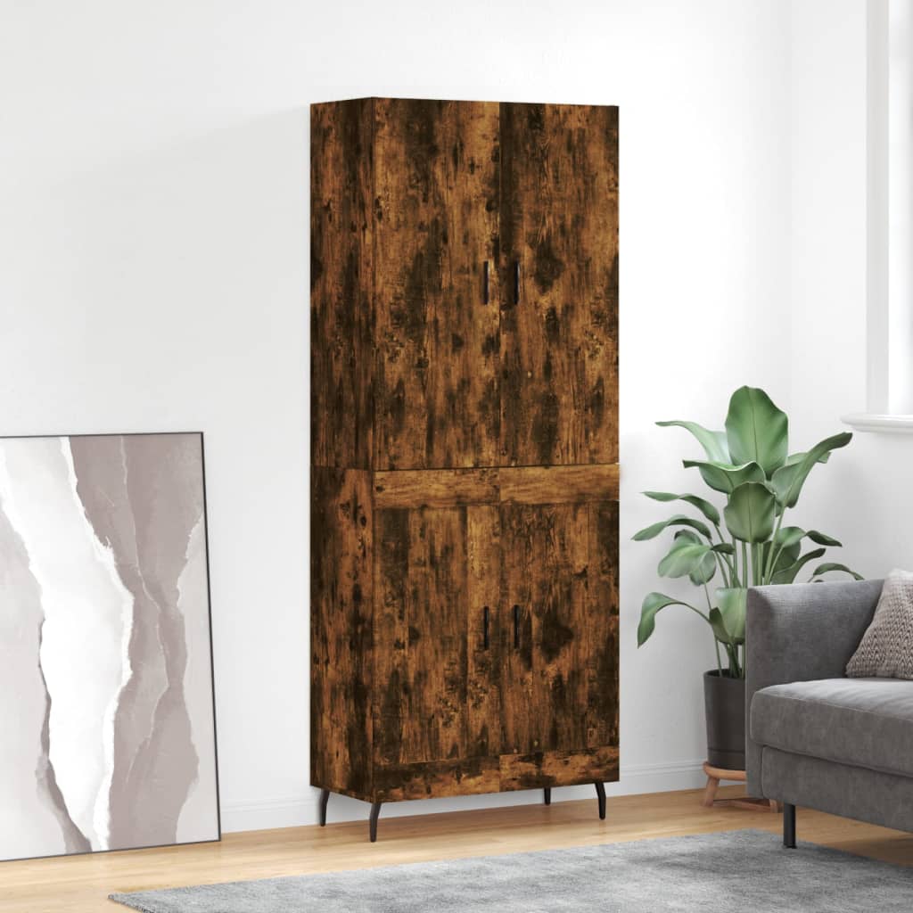 Credenza Rovere Fumo 69,5x34x180 cm in Legno Multistrato