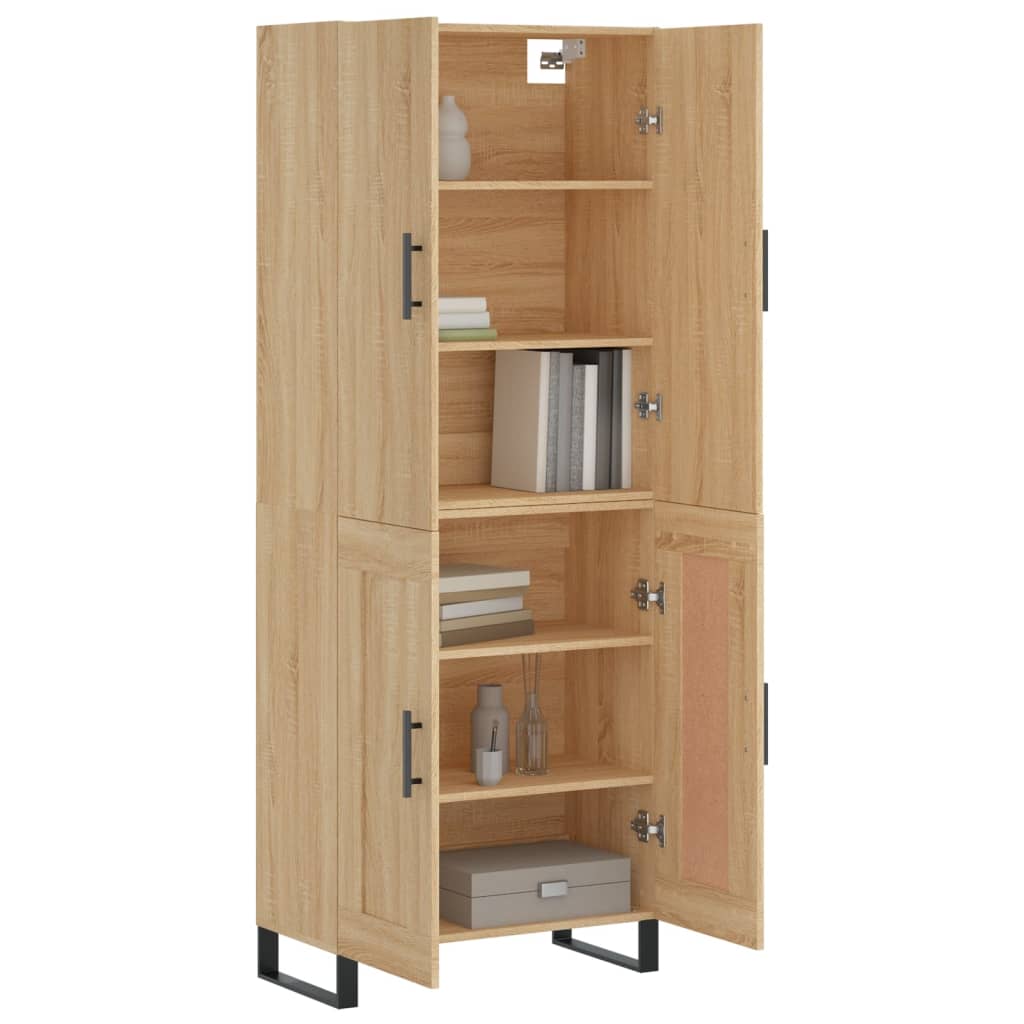Credenza Rovere Sonoma 69,5x34x180 cm in Legno Multistrato