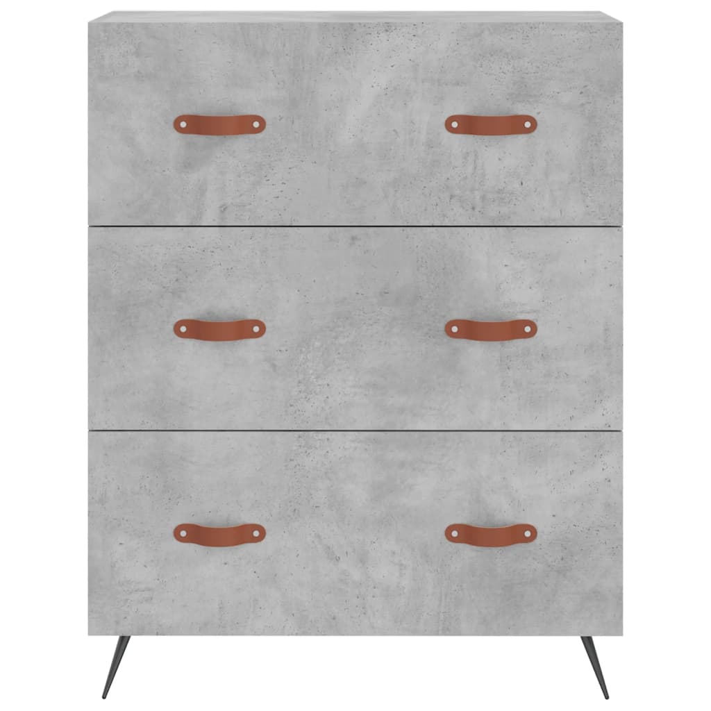 Credenza Grigio Cemento 69,5x34x180 cm in Legno Multistrato