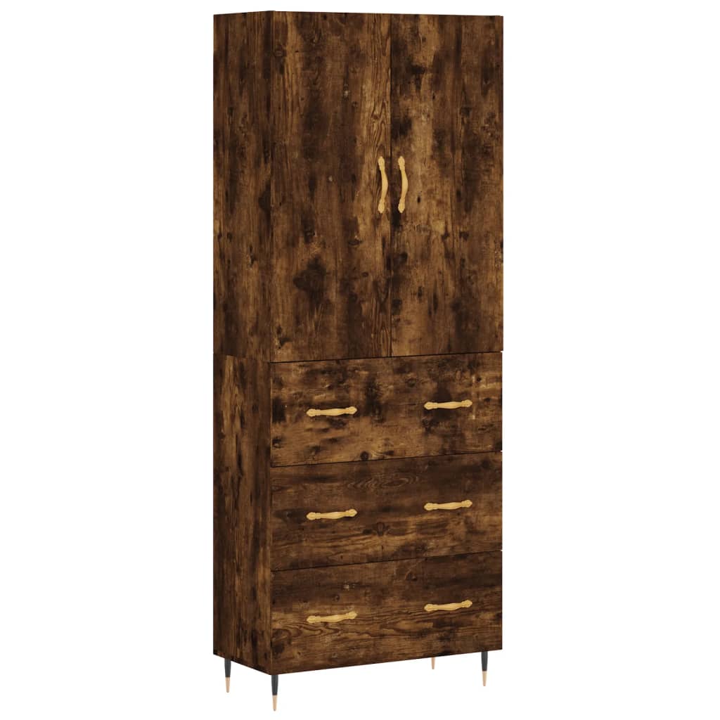 Credenza Rovere Fumo 69,5x34x180 cm in Legno Multistrato