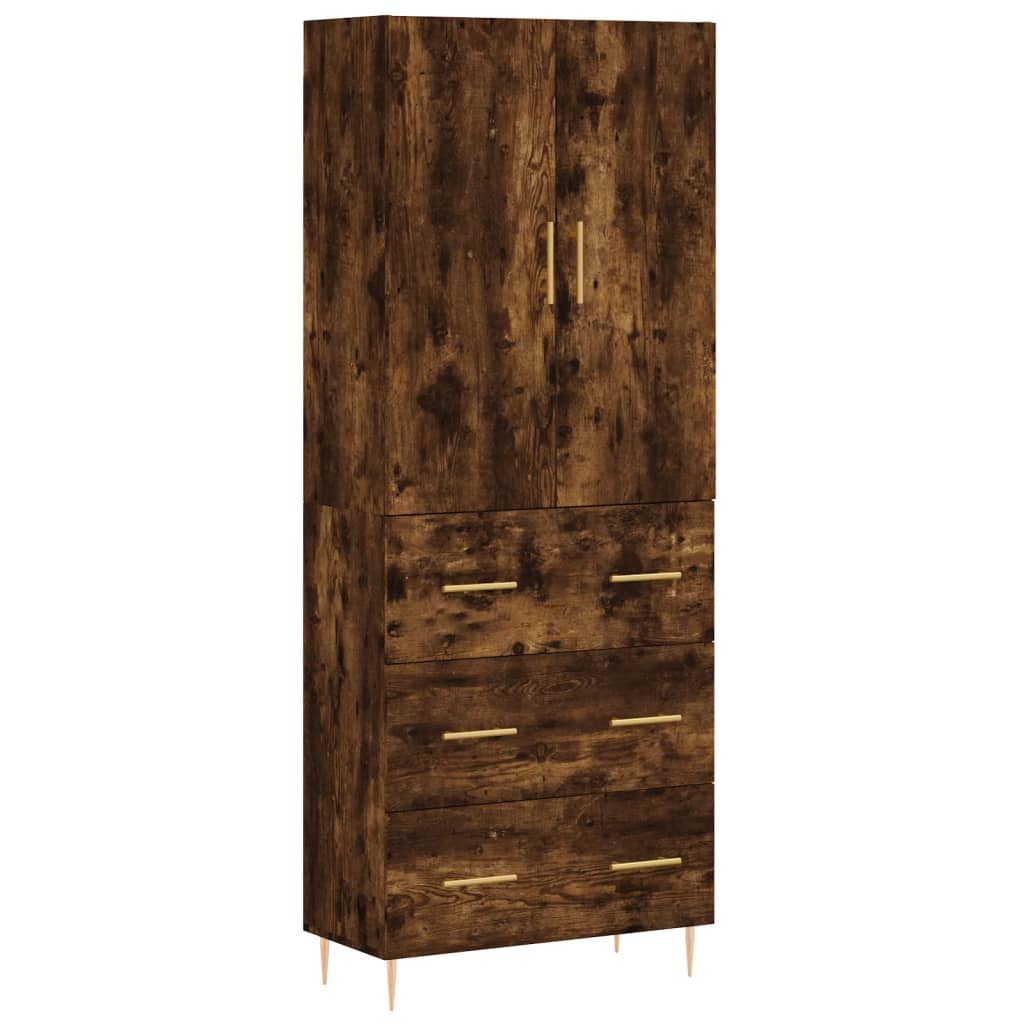Credenza Rovere Fumo 69,5x34x180 cm in Legno Multistrato