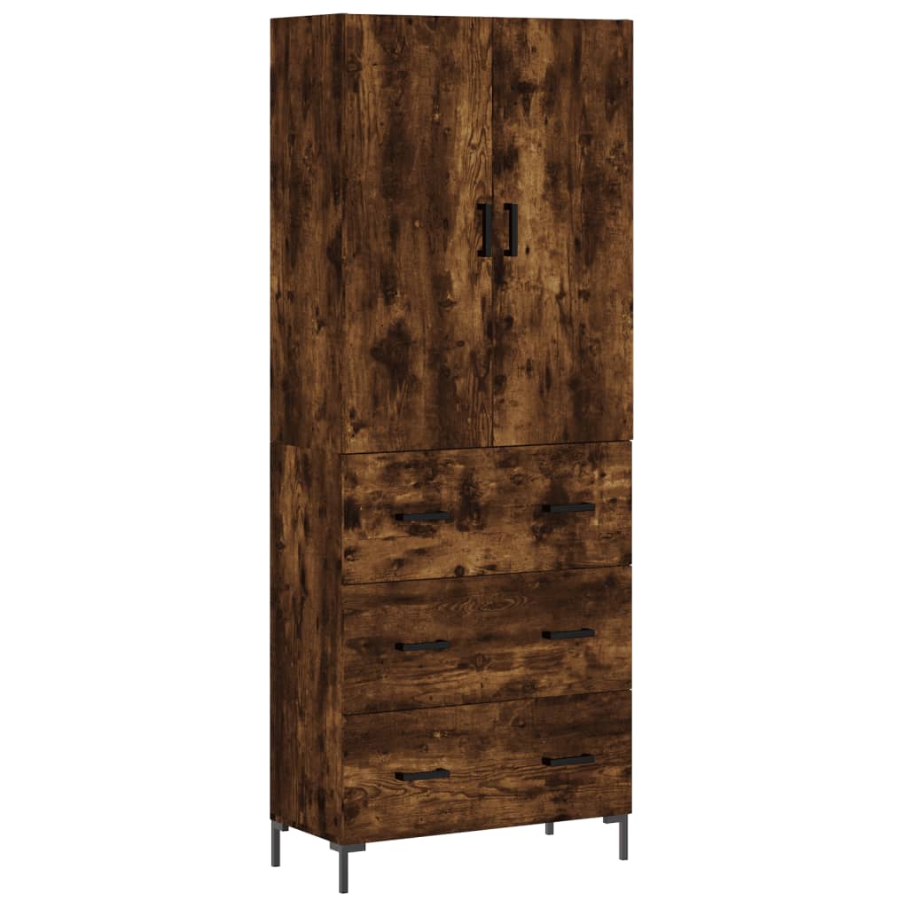 Credenza Rovere Fumo 69,5x34x180 cm in Legno Multistrato