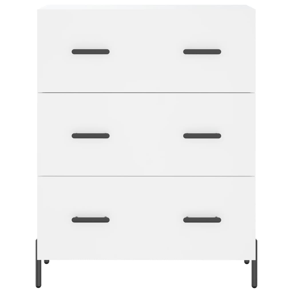 Credenza Bianca 69,5x34x180 cm in Legno Multistrato
