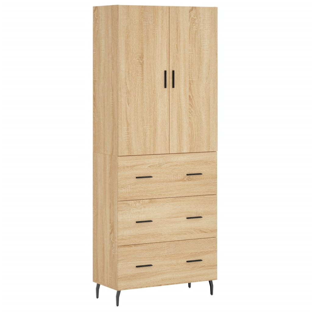 Credenza Rovere Sonoma 69,5x34x180 cm in Legno Multistrato