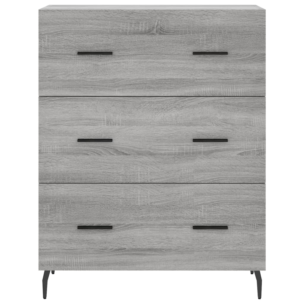 Credenza Grigio Sonoma 69,5x34x180 cm in Legno Multistrato