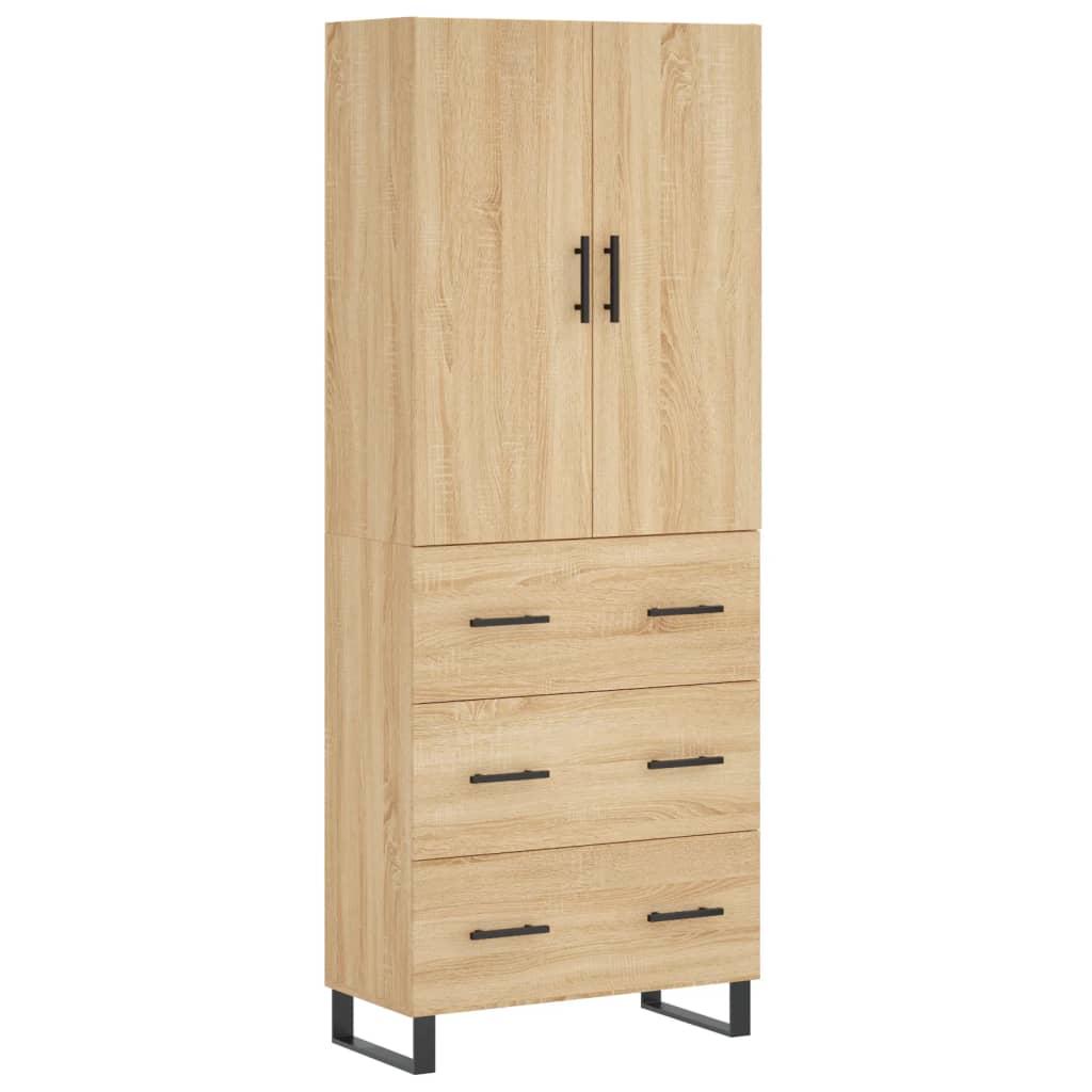 Credenza Rovere Sonoma 69,5x34x180 cm in Legno Multistrato