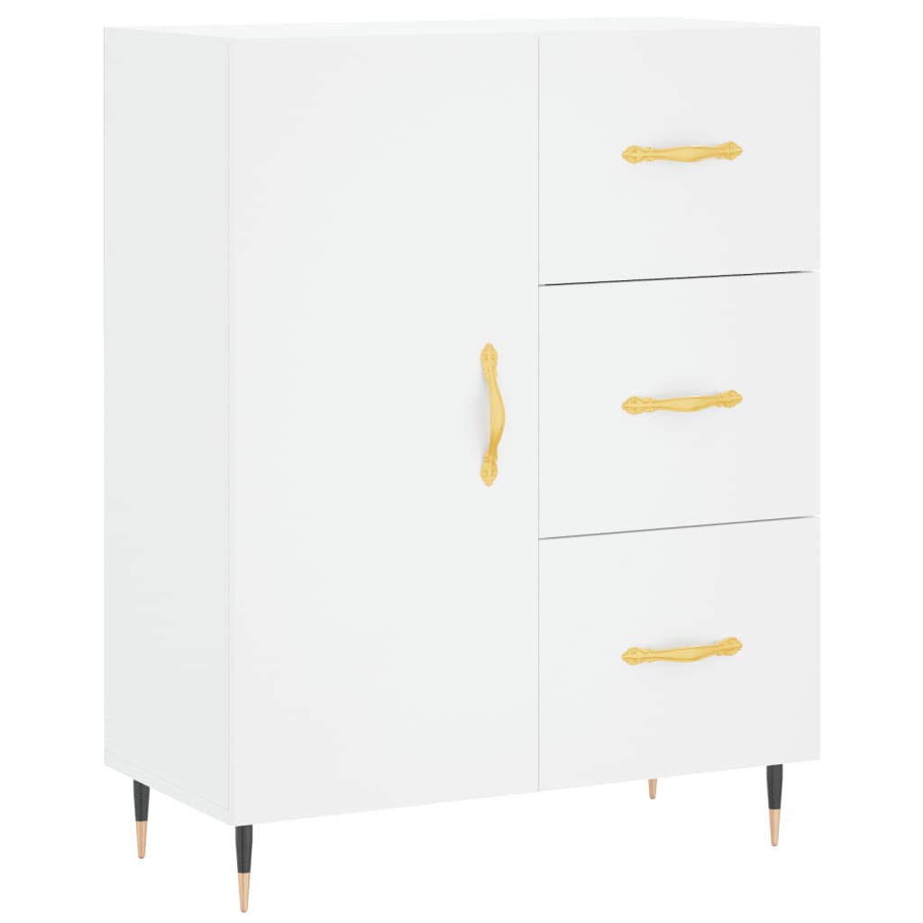 Credenza Bianca 69,5x34x180 cm in Legno Multistrato