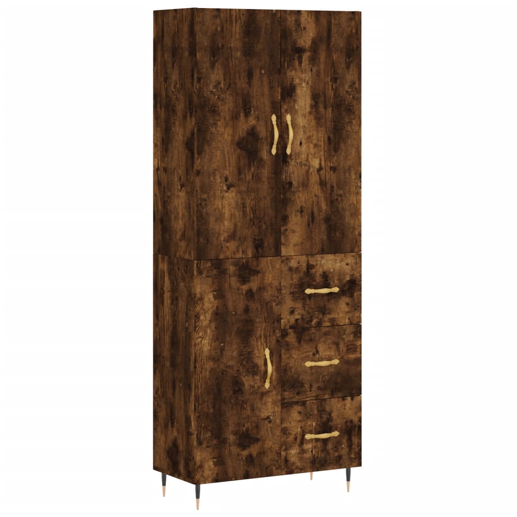 Credenza Rovere Fumo 69,5x34x180 cm in Legno Multistrato