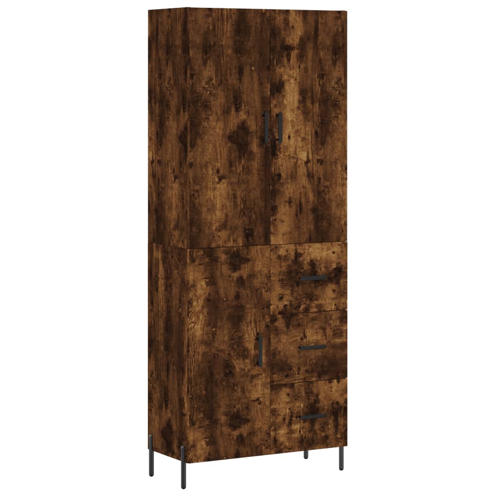 Credenza Rovere Fumo 69,5x34x180 cm in Legno Multistrato