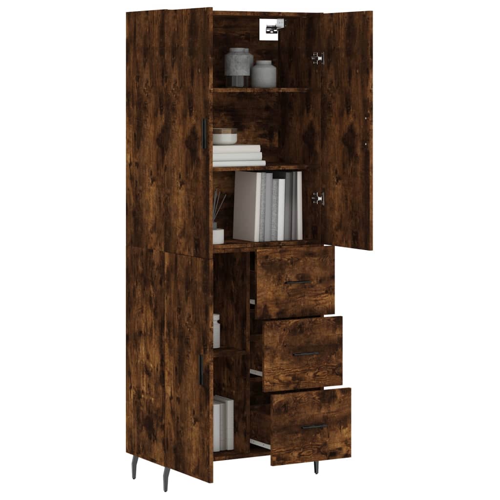 Credenza Rovere Fumo 69,5x34x180 cm in Legno Multistrato