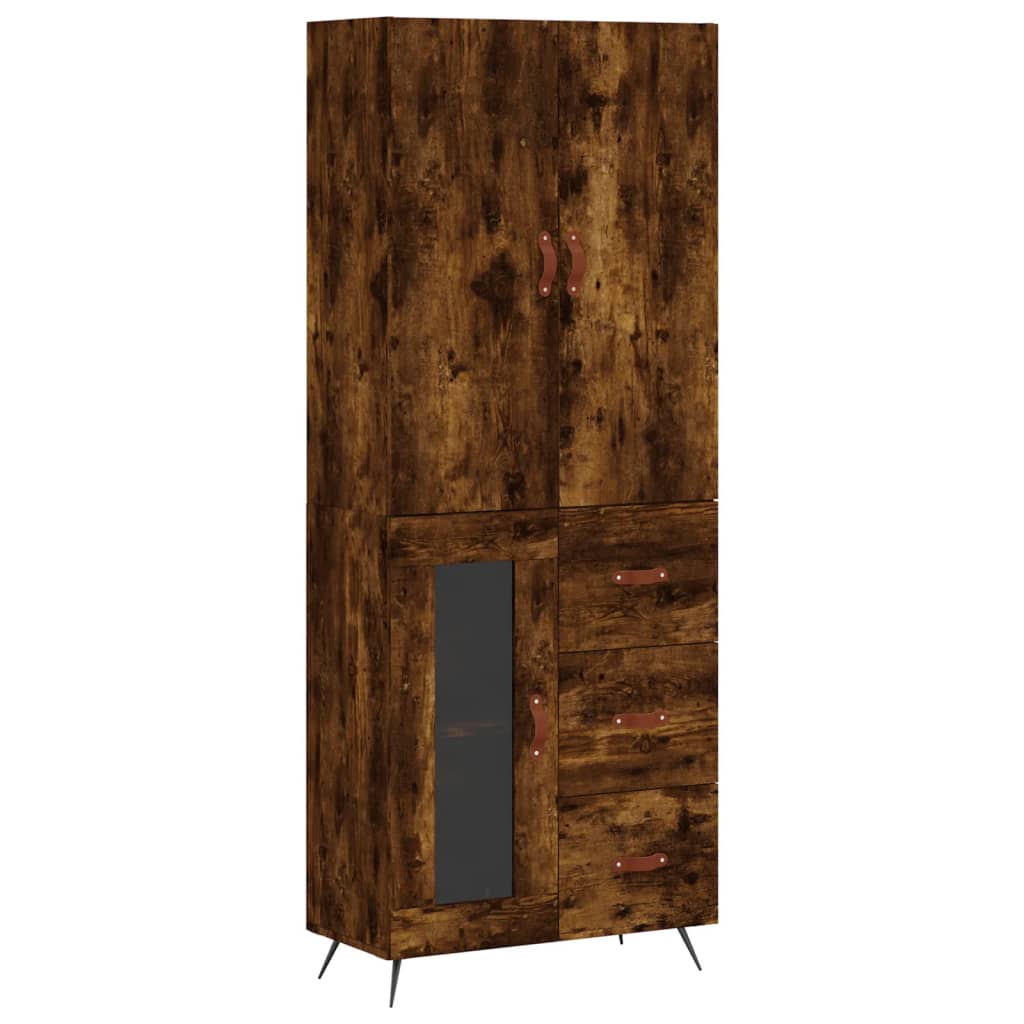 Credenza Rovere Fumo 69,5x34x180 cm in Legno Multistrato
