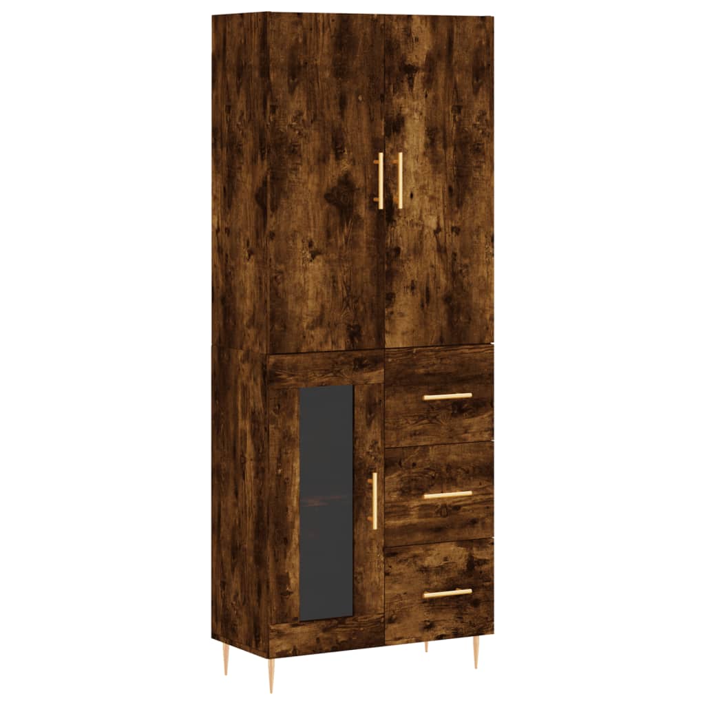 Credenza Rovere Fumo 69,5x34x180 cm in Legno Multistrato