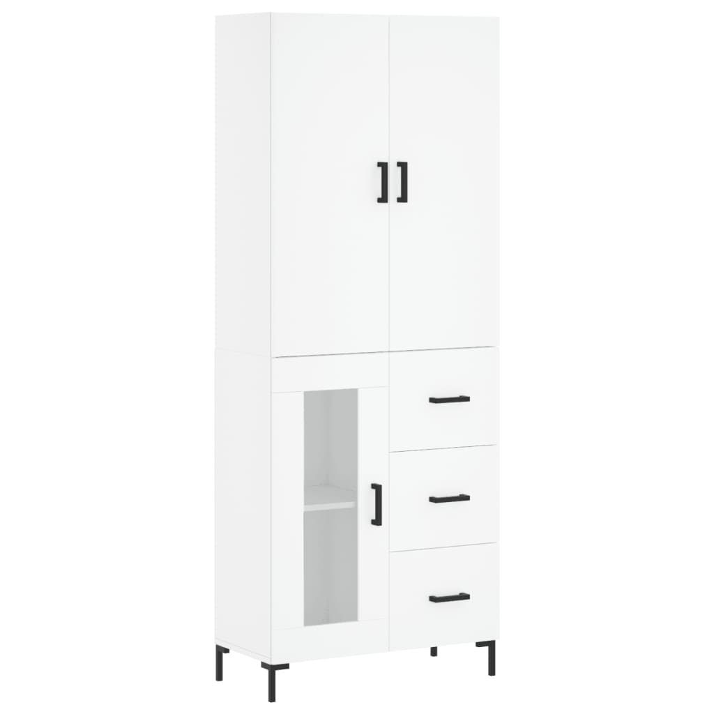 Credenza Bianca 69,5x34x180 cm in Legno Multistrato