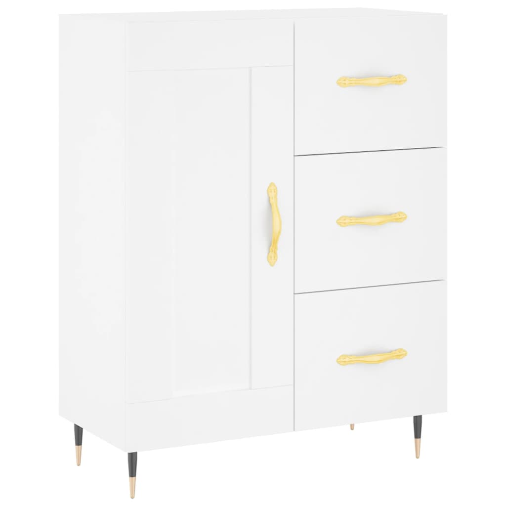 Credenza Bianca 69,5x34x180 cm in Legno Multistrato