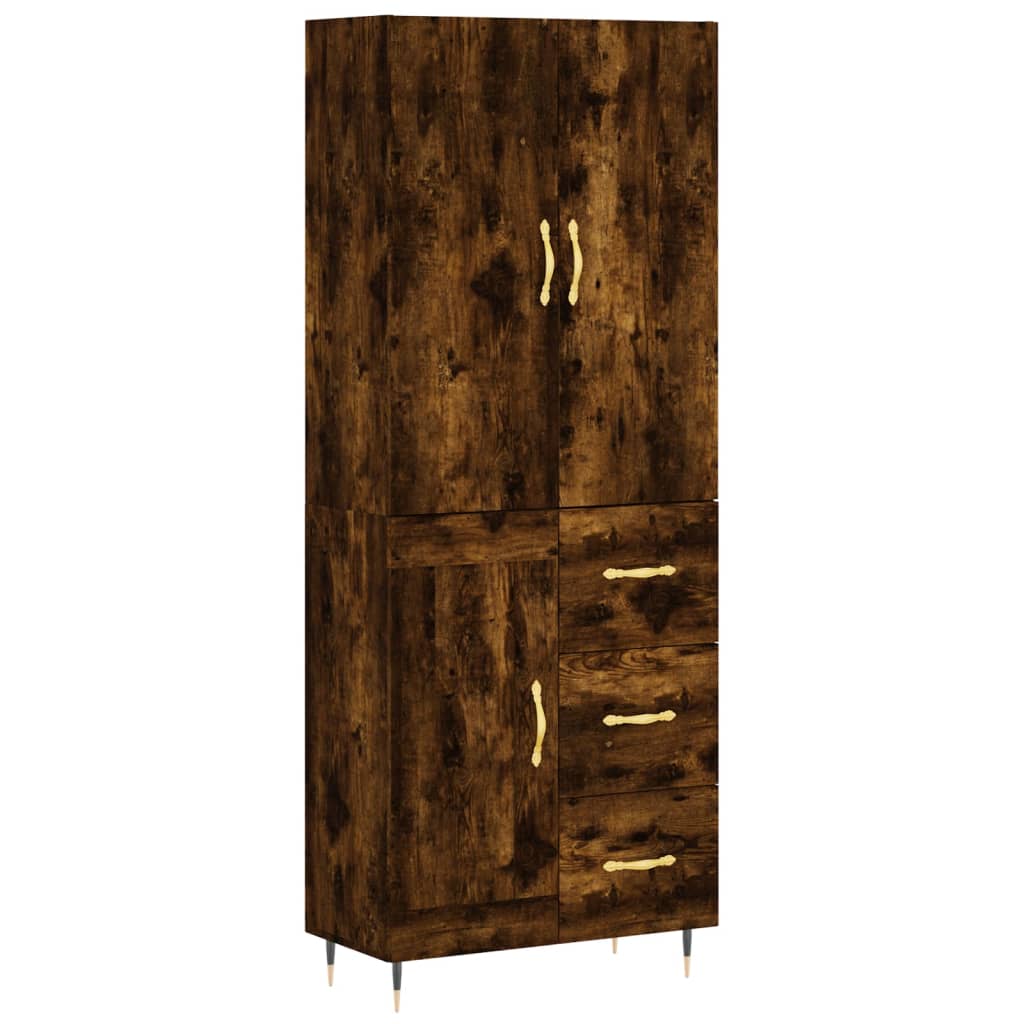 Credenza Rovere Fumo 69,5x34x180 cm in Legno Multistrato