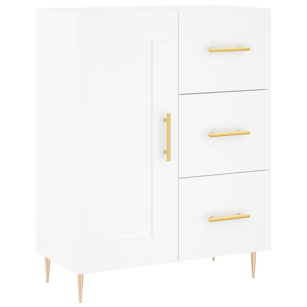Credenza Bianca 69,5x34x180 cm in Legno Multistrato