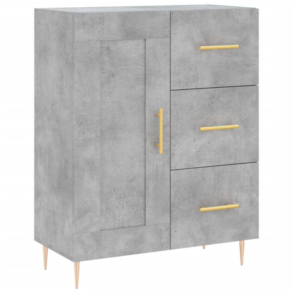 Credenza Grigio Cemento 69,5x34x180 cm in Legno Multistrato