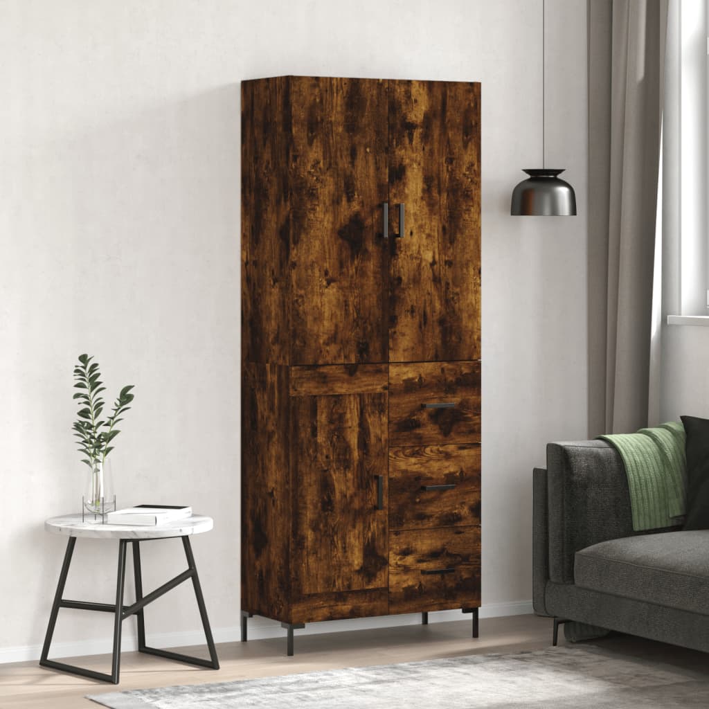 Credenza Rovere Fumo 69,5x34x180 cm in Legno Multistrato