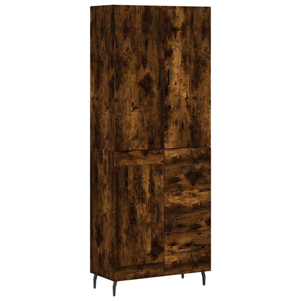 Credenza Rovere Fumo 69,5x34x180 cm in Legno Multistrato