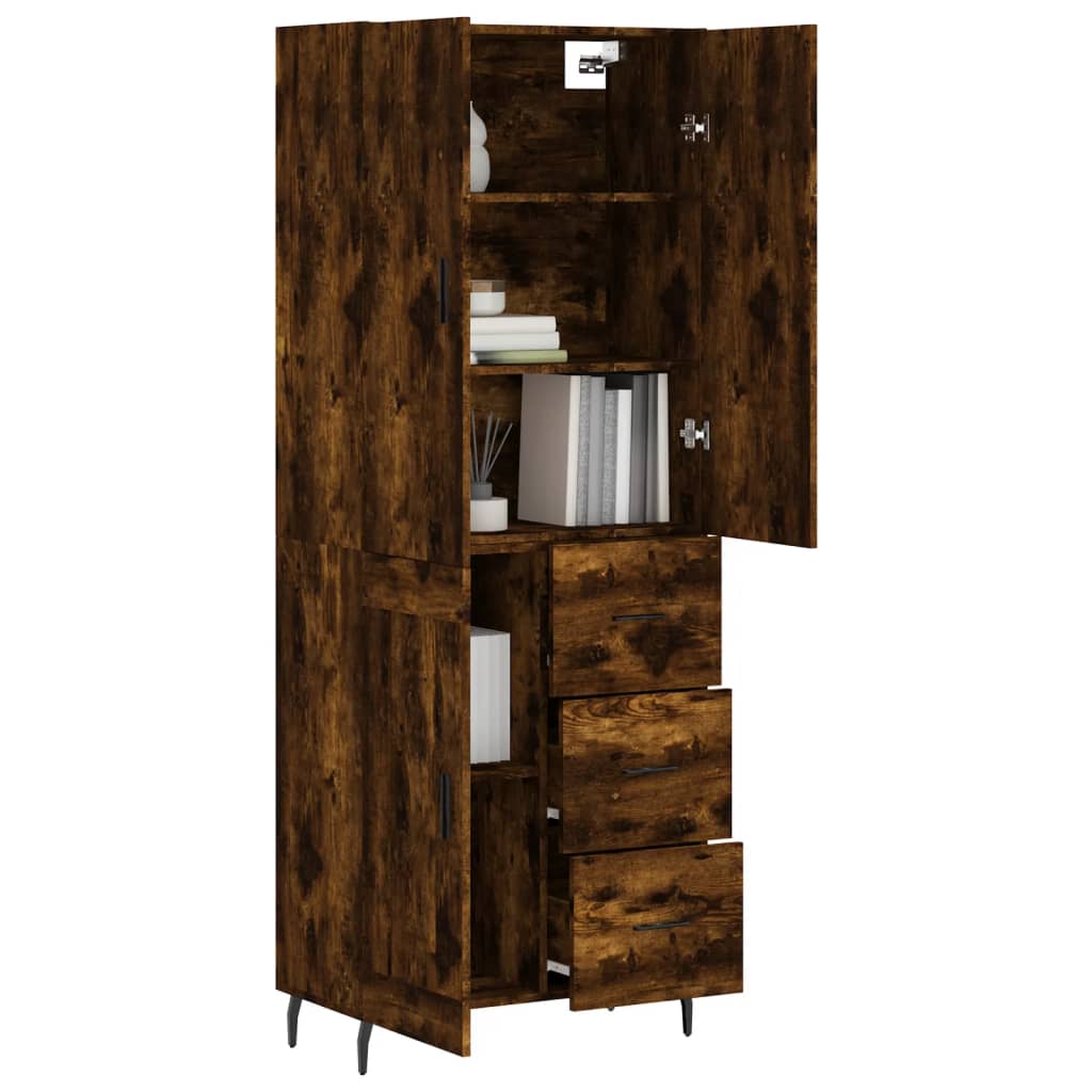 Credenza Rovere Fumo 69,5x34x180 cm in Legno Multistrato