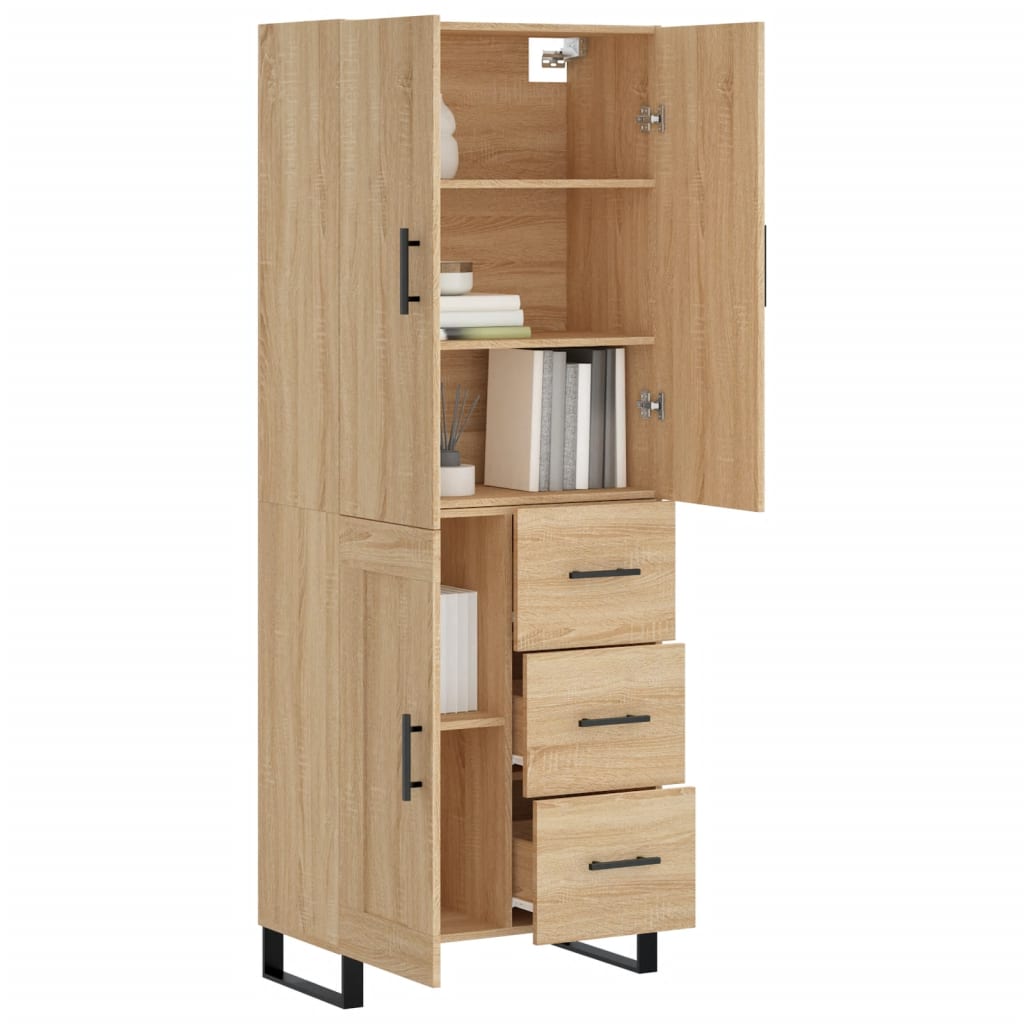 Credenza Rovere Sonoma 69,5x34x180 cm in Legno Multistrato