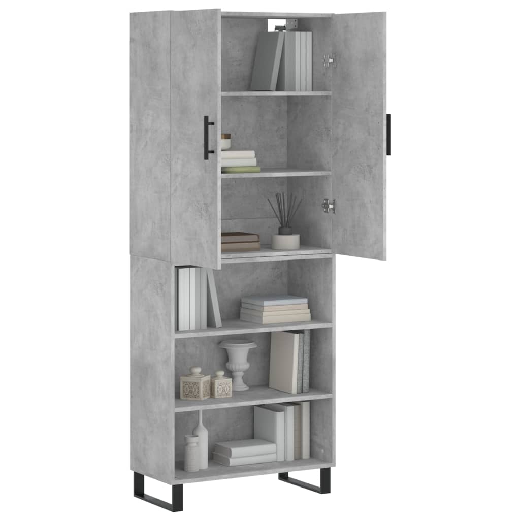 Credenza Grigio Cemento 69,5x34x180 cm in Legno Multistrato - homemem39