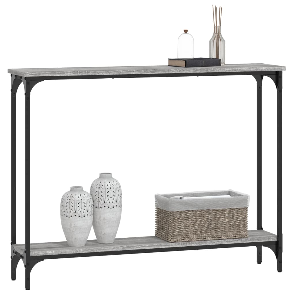 Tavolino Consolle Grigio Sonoma 100x22,5x75cm Legno Multistrato - homemem39