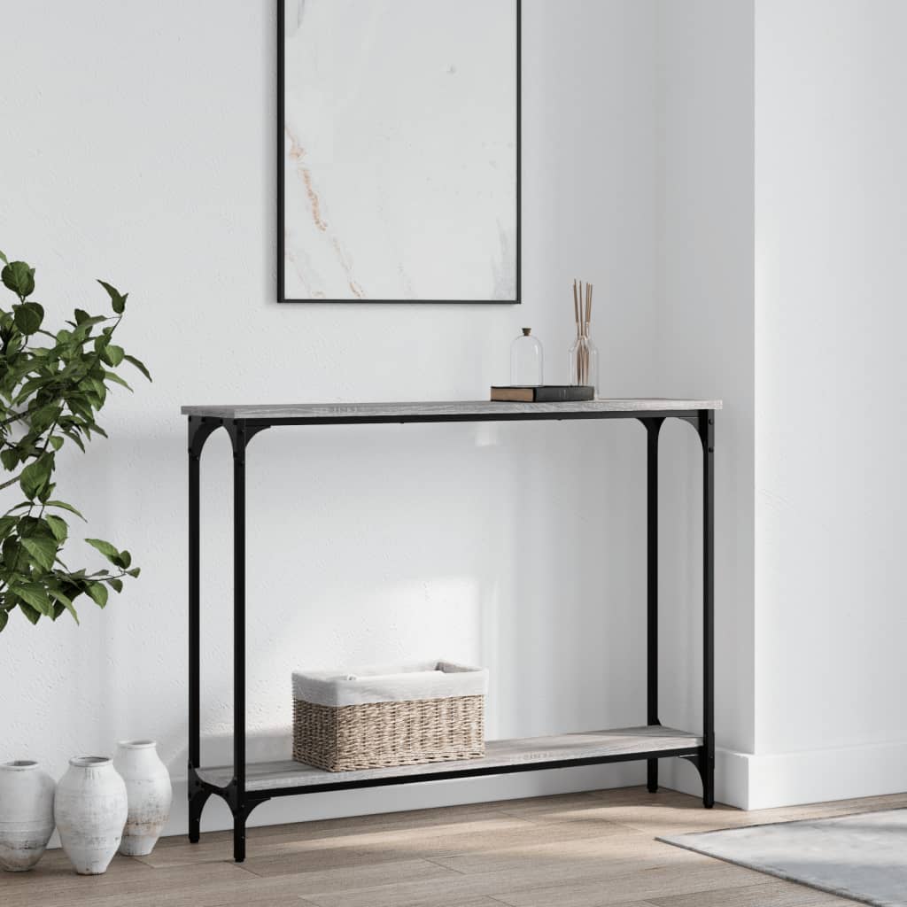 Tavolino Consolle Grigio Sonoma 100x22,5x75cm Legno Multistrato - homemem39