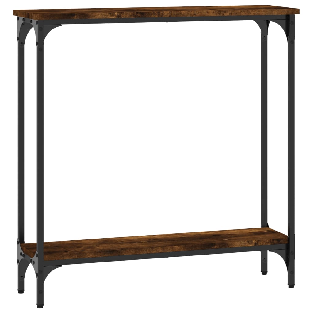 Tavolino Consolle Rovere Fumo 75x22,5x75 cm Legno Multistrato - homemem39