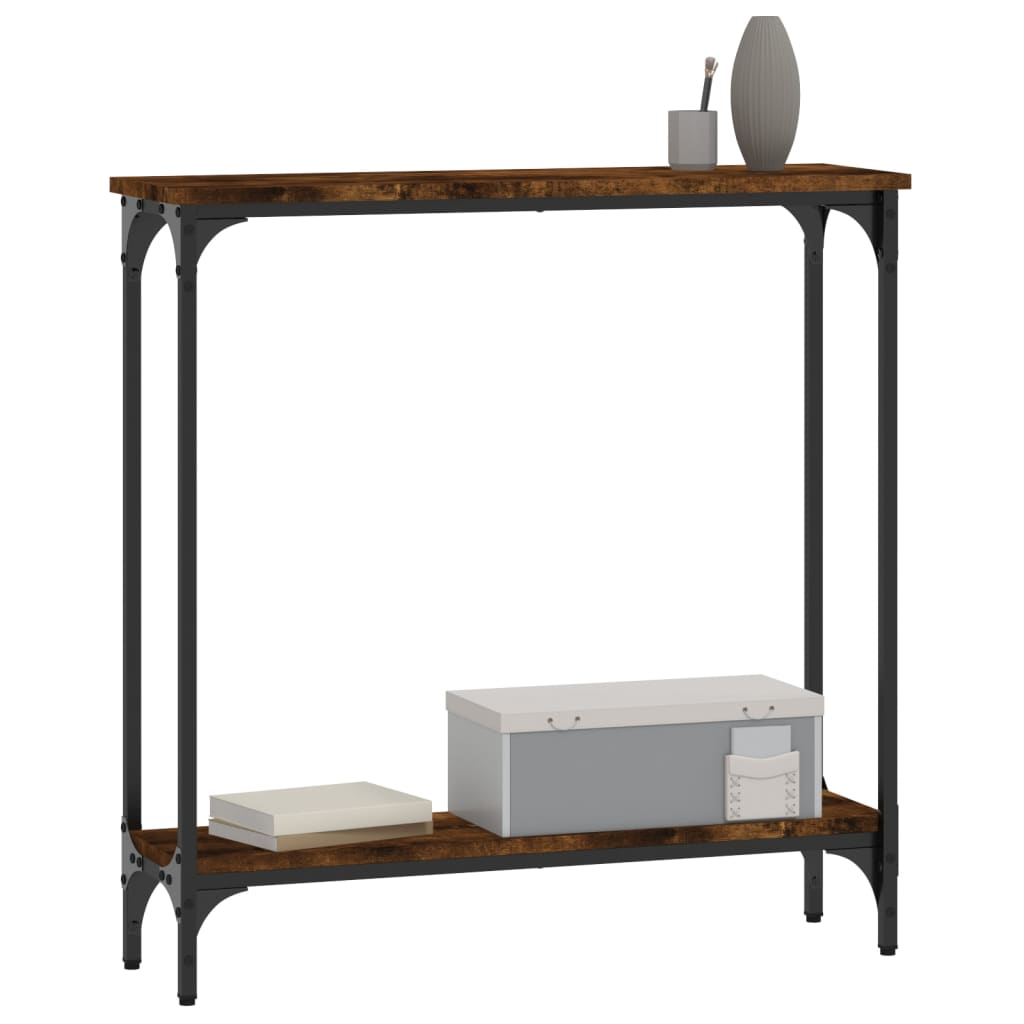 Tavolino Consolle Rovere Fumo 75x22,5x75 cm Legno Multistrato - homemem39