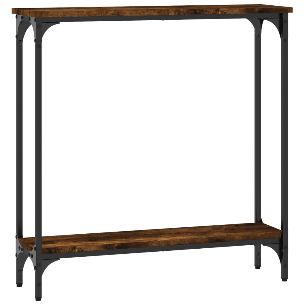 Tavolino Consolle Rovere Fumo 75x22,5x75 cm Legno Multistrato - homemem39